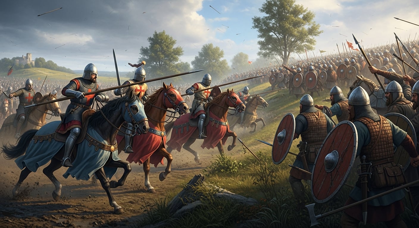 La batalla de Hastings en 1066 marcó un hito por el uso táctico de caballos entrenados por los normandos - (Imagen Ilustrativa Infobae)