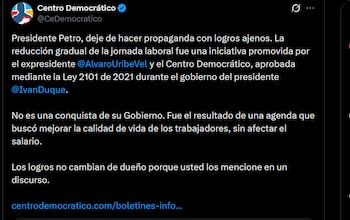 Centro Democrático - crédito @CeDemocratico/X