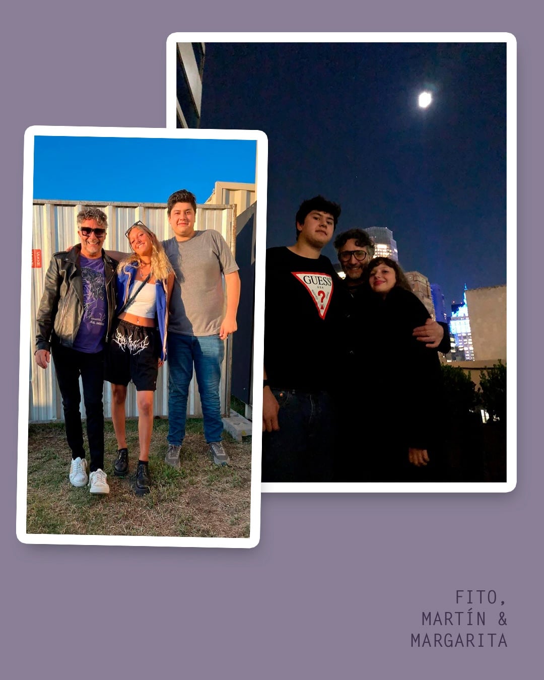 El artista junto a sus dos hijos, Martín y Margarita