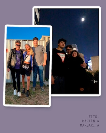 El artista junto a sus dos hijos, Martín y Margarita