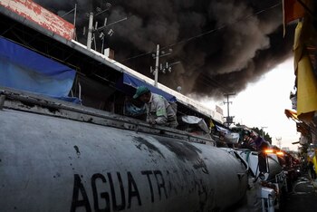 El fuerte incendio en el