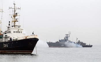 Un buque de guerra ruso