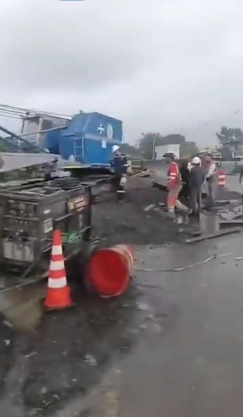 El colapso de la grúa