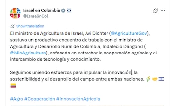 La misión encabezada por Indalecio Dangond en Tel Aviv busca incorporar conocimientos sobre manejo de agua, producción lechera, avicultura y cultivos en áreas con limitaciones hídricas - crédito