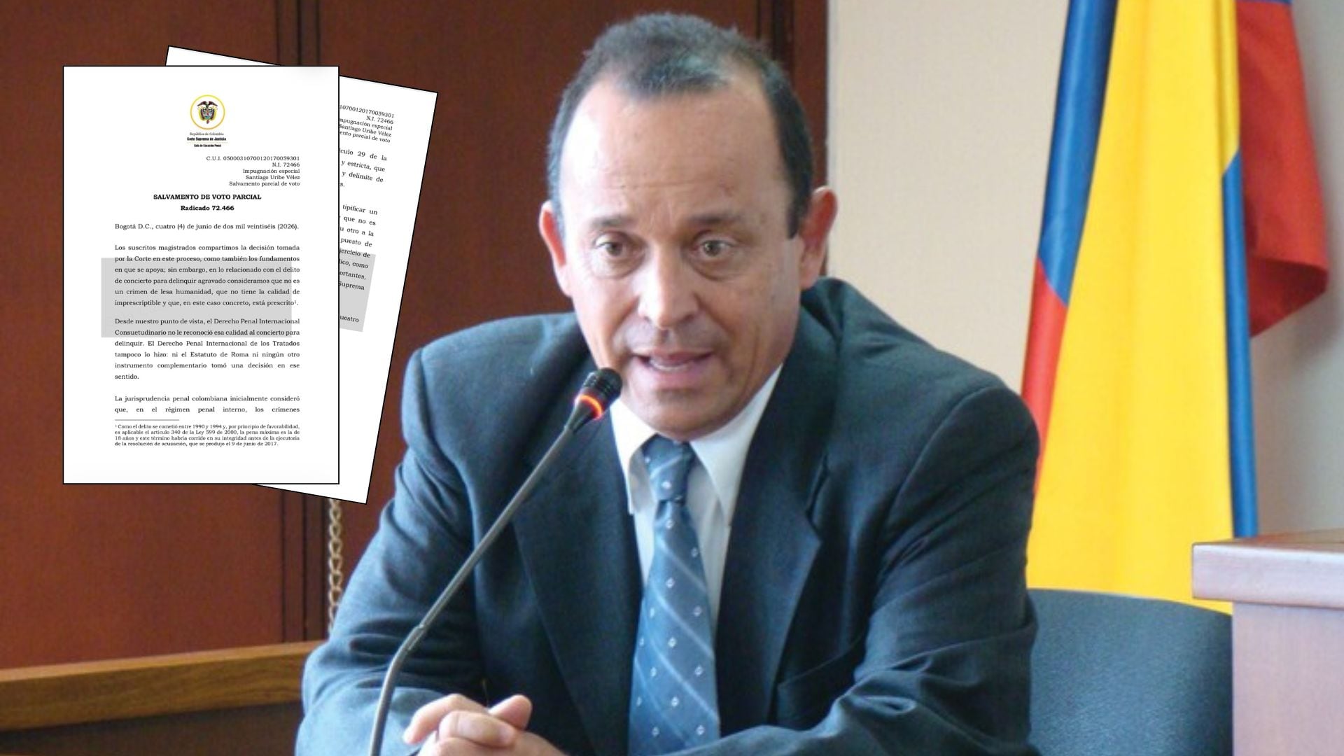 La decisión ratificó la sentencia emitida por el Tribunal Superior de Antioquia en noviembre de 2025, que había revocado la absolución dictada en primera instancia y declarado responsable al procesado - crédito Colprensa y Corte Suprema de Justicia