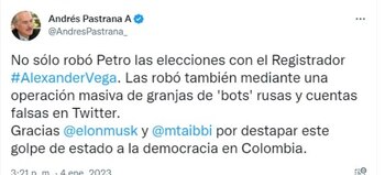 Tuit de Andrés Pastrana Arango