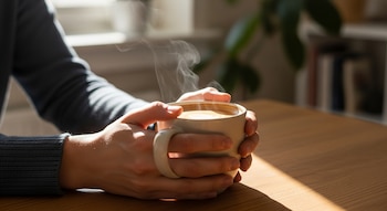 Una persona sostiene una taza