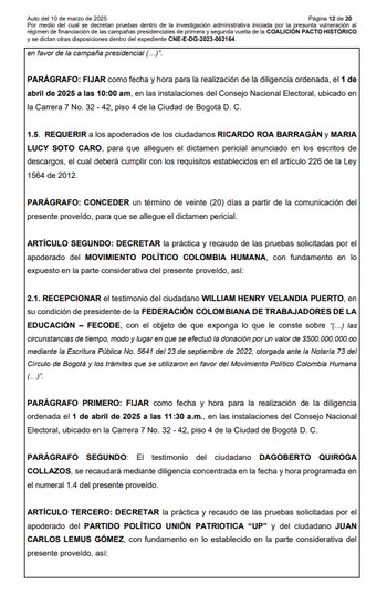 CNE solicitó entrega de pruebas