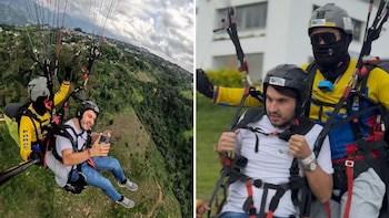 Con vuelo en parapente, hijo