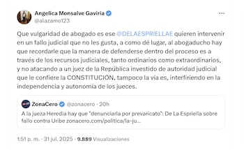 La exfiscal Angélica Monsalve rechazó