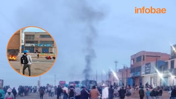 Mineros bloquean la Panamericana Sur