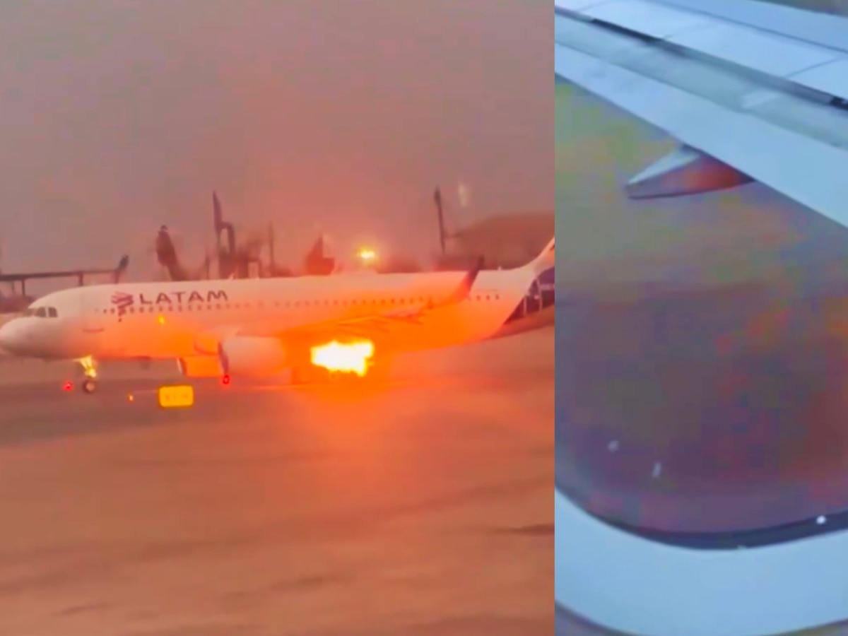 El ala de un avión de LATAM se incendia antes de despegar en el aeropuerto Jorge Chávez por falla técnica - Infobae