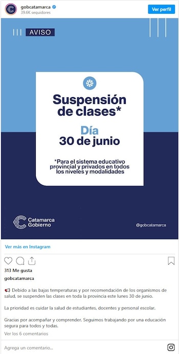 Catamarca anunció la suspensión de