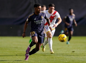 Rodrygo en acción en el