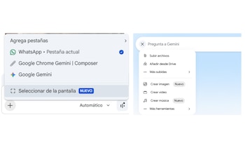 La ventana lateral no cuenta con las mismas opciones que tiene en su página web o app. (Google)