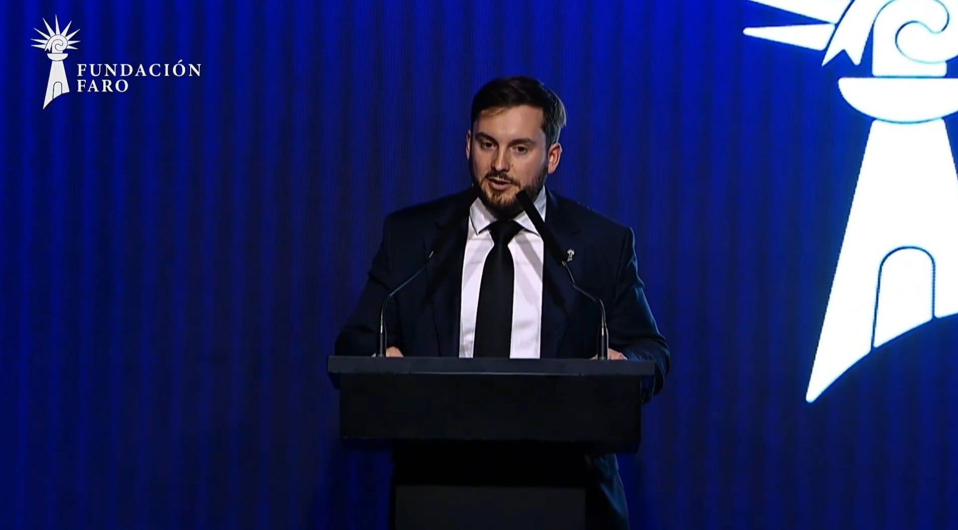 Felipe Nuñez pronuncia un discurso en un evento de la Fundación Faro el pasado mes de diciembre (Fundación Faro)