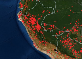 Incendios en Perú. (foto: NASA)