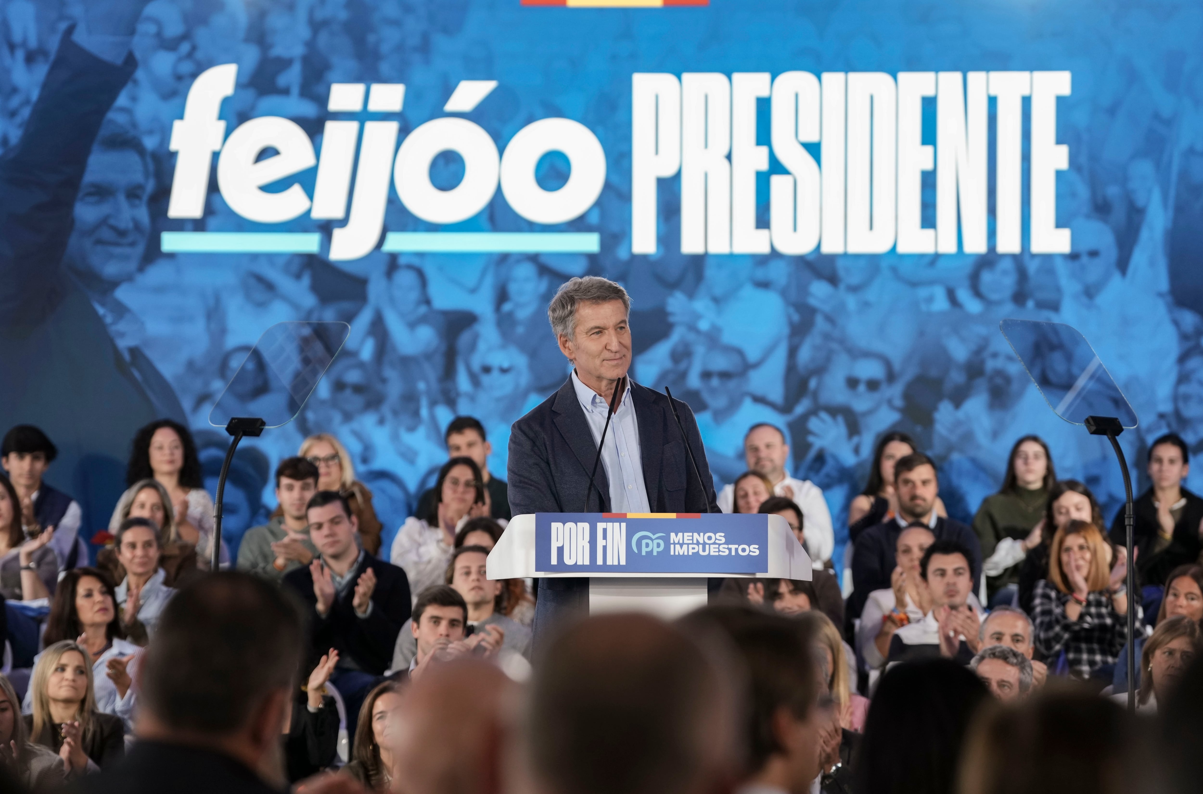 Alberto Núñez Feijóo, presidente y candidato del PP, en un acto de precampaña en Vigo. (PP)