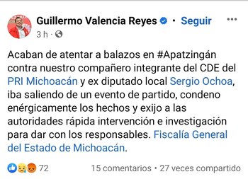 Según los primeros reportes, Sergio