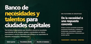 El sistema utilizará inteligencia artificial para apoyar la clasificación de información y la identificación de coincidencias entre las necesidades de las ciudades y las capacidades disponibles - crédito asocapitales.co/página web