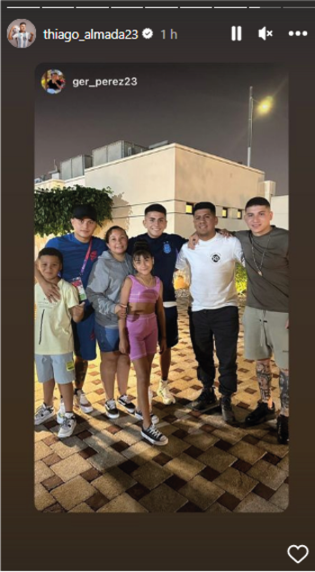 Thiago Almada compartió con su