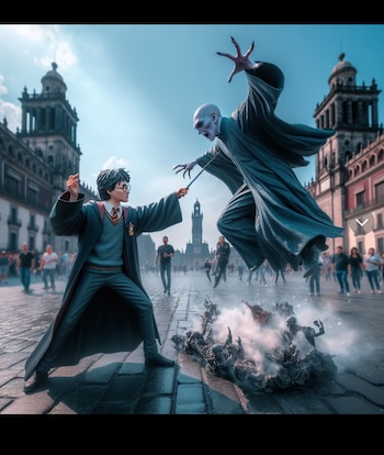Harry vs Voltemort en calle