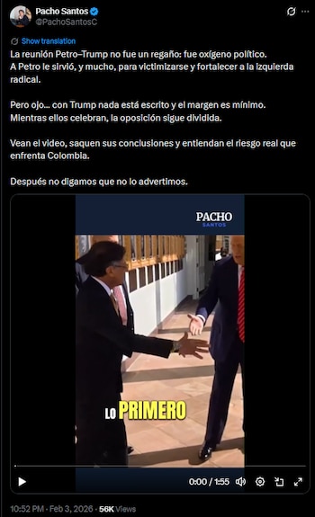 Francisco Santos señaló que la