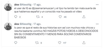 El reclamo del joven filmado