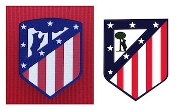 El escudo actual del Atlético