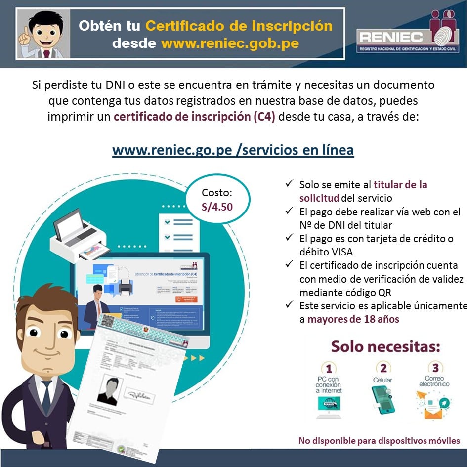 Certificado C4, Reniec. (Foto.Twitter)