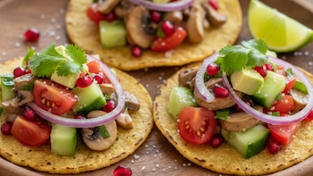 Tostadas de ceviche de hongos