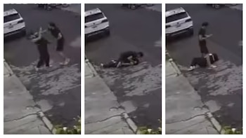 Hombre golpea a puñetazos a joven y la arrastra por la calle en Coyoacán, reacción de vecinos sorprende l Video