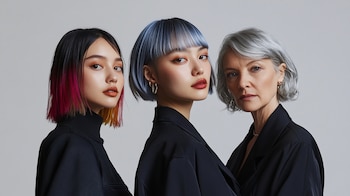 El cabello natural, teñido, con