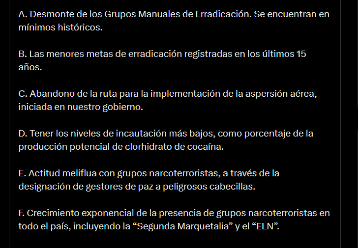 Iván Duque advirtió sobre el “crecimiento exponencial de la presencia de grupos narcoterroristas en todo el país, incluyendo la ‘Segunda Marquetalia’ y el ‘ELN’” - crédito @IvanDuque/X