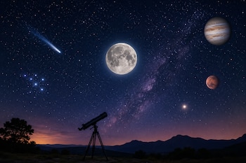 El cielo de julio de 2026 ofrecerá fenómenos como la Luna de Ciervo, lluvias de meteoros y conjunciones planetarias visibles desde México
