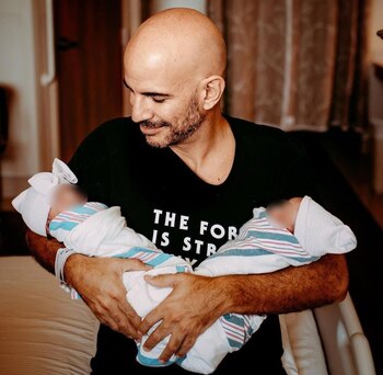 Ricardo Morán y sus hijos