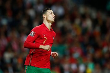 Soccer Football - World Cup - UEFA Qualifiers - Play-Off Semi Final - Portugal v Turkey - Estadio do Dragao, Porto, Portugal - March 24, 2022 Portugal's Cristiano Ronaldo reacts REUTERS/Pedro Nunes
