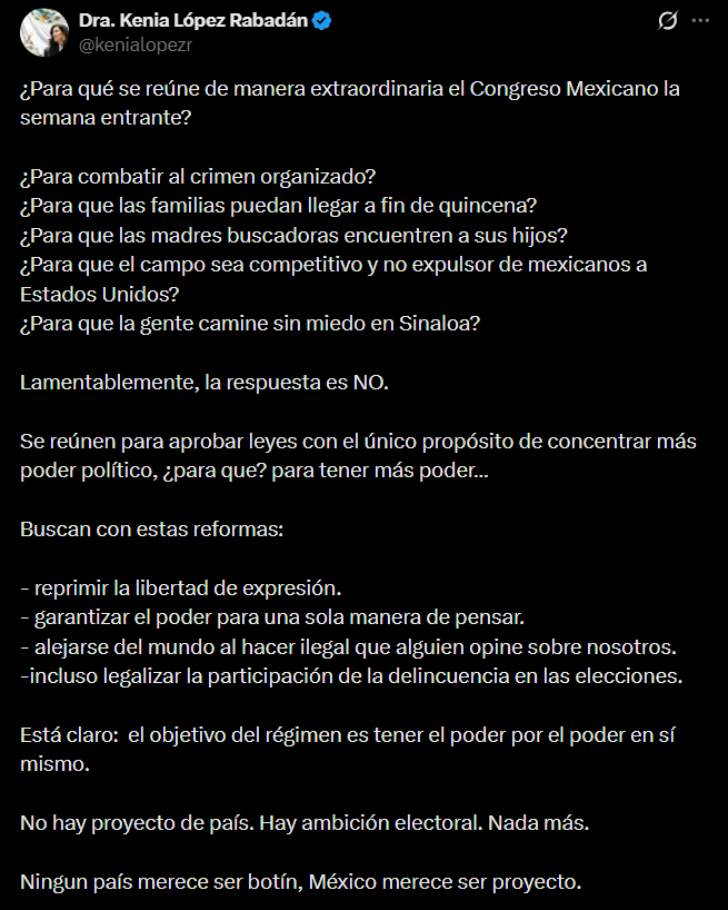X: @kenialopezr (Captura de pantalla)