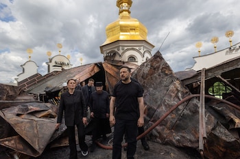 El ataque ucraniano con drones fue presentado como una respuesta al bombardeo ruso que alcanzó una catedral histórica de Kiev. (EFE/Oficina presidencial ucraniana)