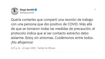 El mensaje que publicó Santilli