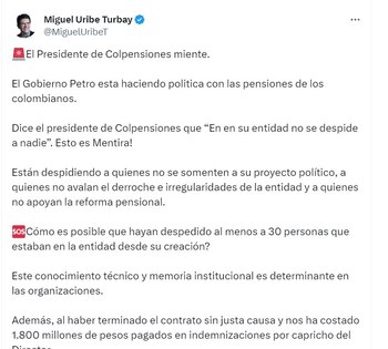 Miguel Uribe Turbay dice