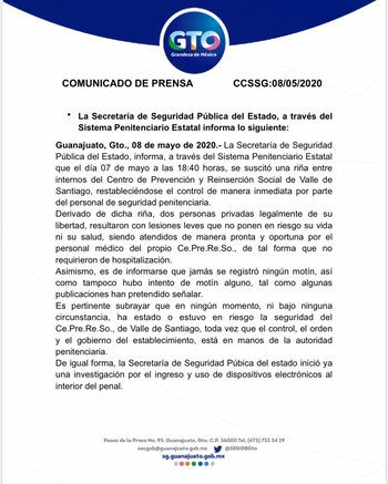 La SSP informó que ya