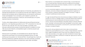 Debate entre Tomás Uribe y Enrique Gómez - crédito @Enrique_GomezMX