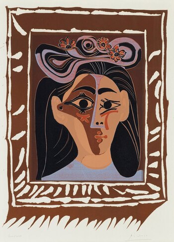 Jacqueline au chapeau à fleurs