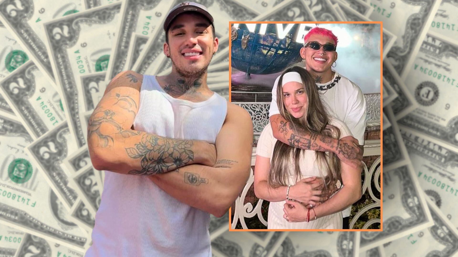 Valentino Lázaro reveló que ganó buen dinero por cuenta del escándalo entre Beéle y su ex Cara Rodríguez - crédito @valentinolazaroh y @rechismes/Instagram