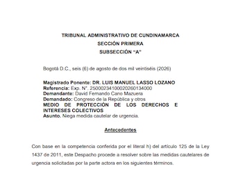 Fallo Tribunal Administrativo de Cundinamarca - crédito Suministrado
