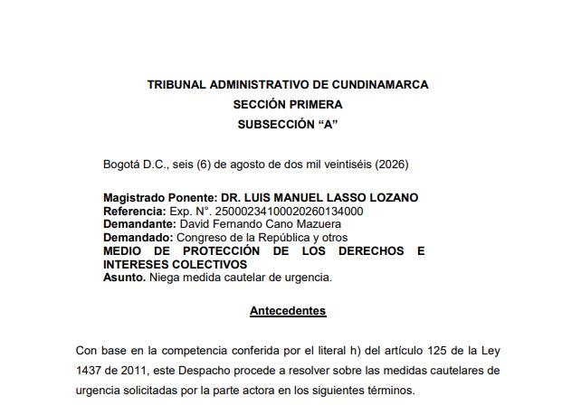 Fallo Tribunal Administrativo de Cundinamarca - crédito Suministrado