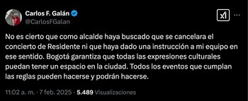 Galán le respondió a Hollman