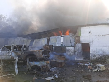 El fuego en Barracas se