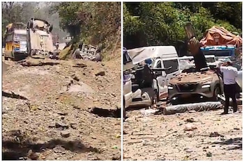 Las autoridades no han entregado cifras finales, pero el ataque, en el que fueron utilizados cilindros bomba, habría impactado directamente a un bus con pasajeros sobre la carretera - crédito cpatura de pantalla Video aficionado